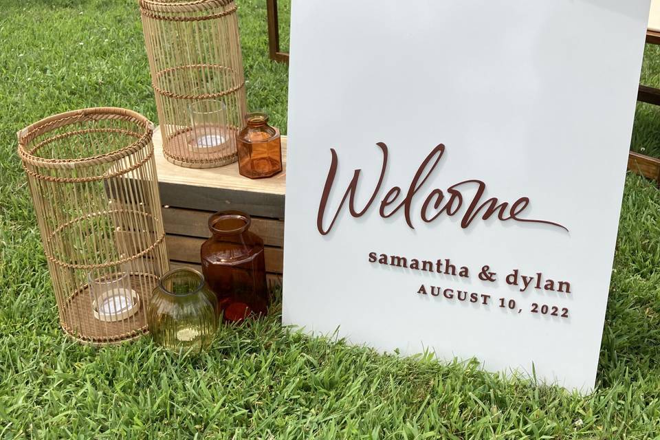 Laser Cut Welcome Sign