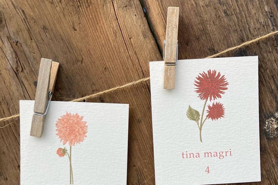 Escort Cards - Spring Flower