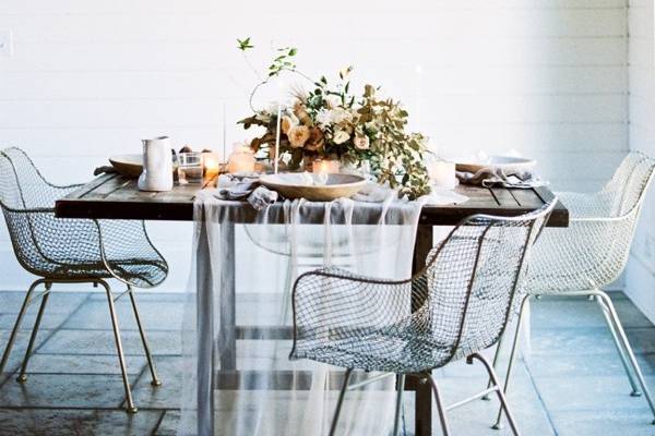 Table setup with centerpiece