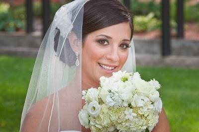 The bride holding her bouquet