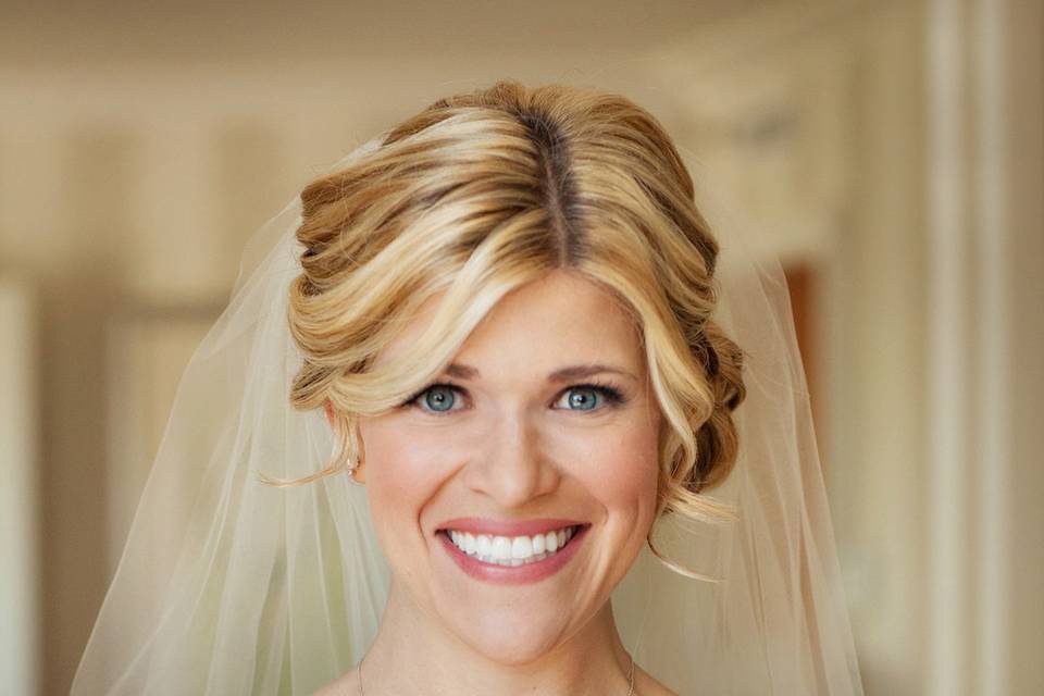 The bride holding her bouquet