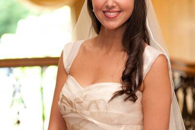 The bride holding her bouquet