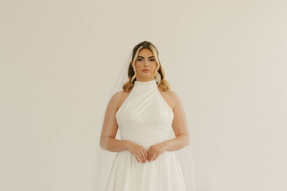 High neck wedding dress