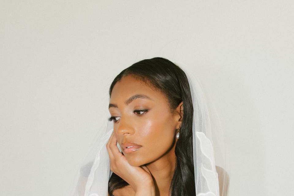 Lace trim veil
