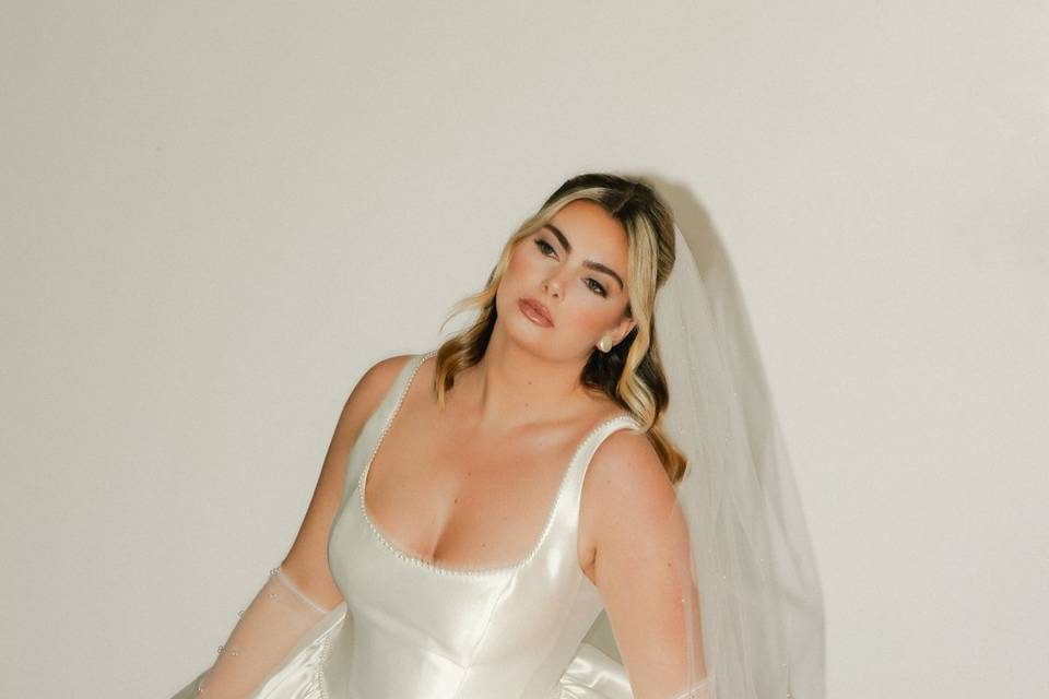 Pearl detail wedding dress