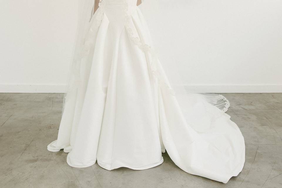 Basque waist ballgown