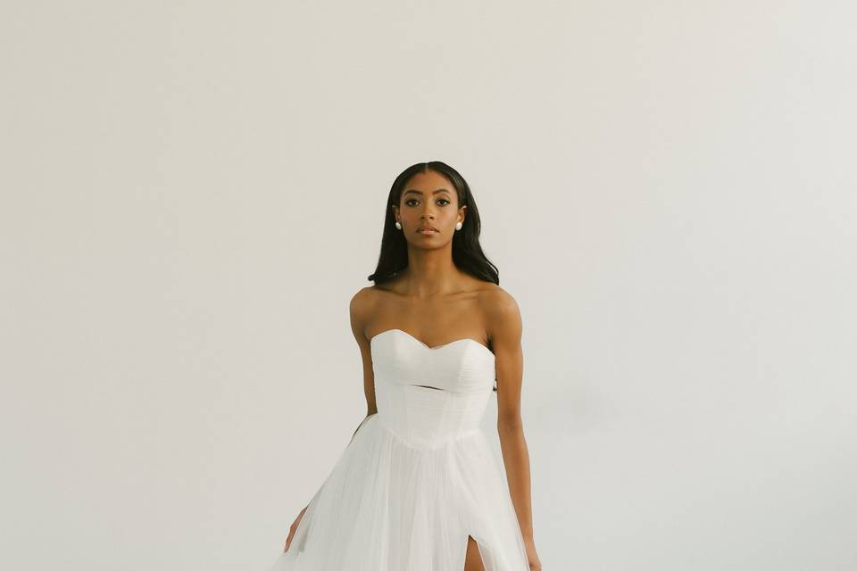 Wedding dress with slit
