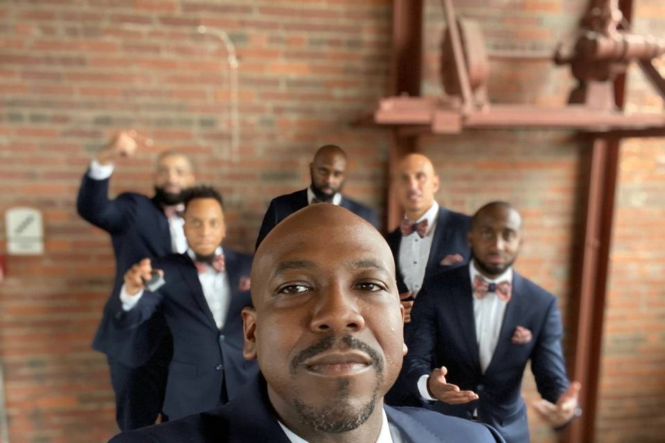 The groom with his groomsmen