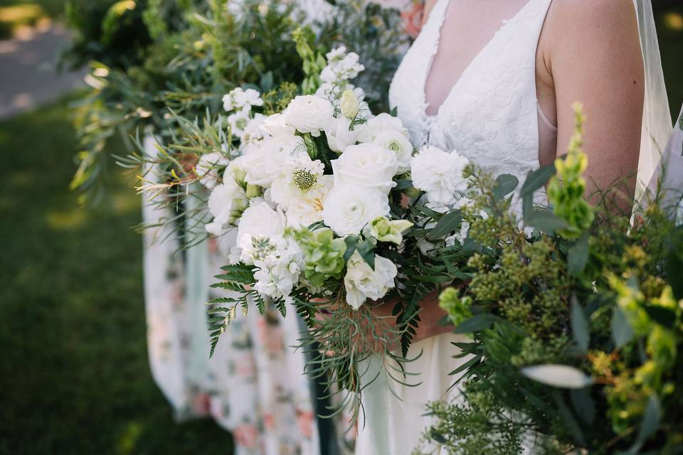 Bridal party greenery bouquets