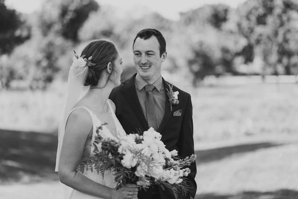 Bouquet, hairpiece, boutonniere