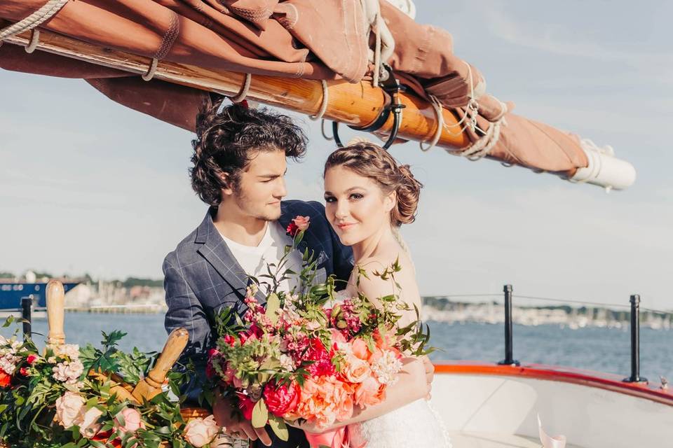 Bride and Groom in Newport