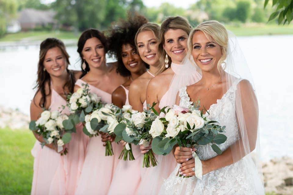 Bride and bridesmaids