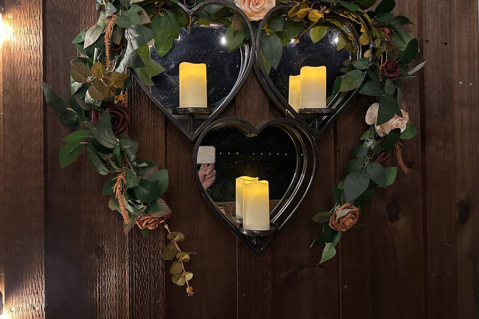Heart Mirror w/candels