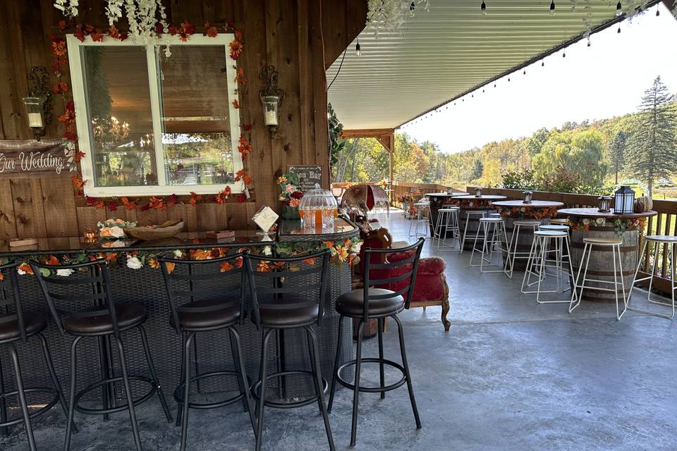 Patio Bar & Whiskey Barrel