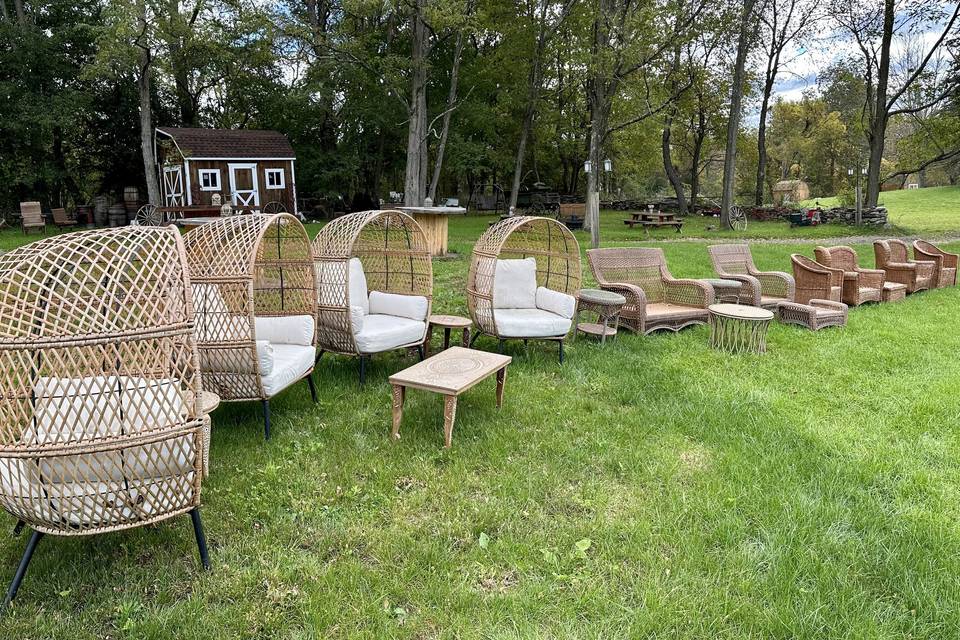 Egg Chairs & Ratan Lounge