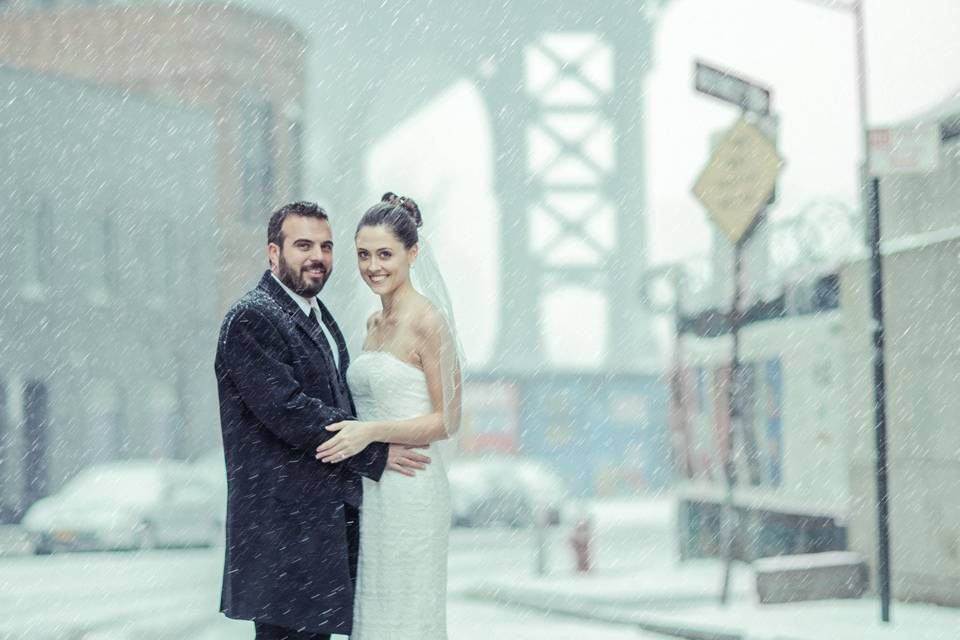 DUMBO - Manhattan Bridge in the snow - New York, NY