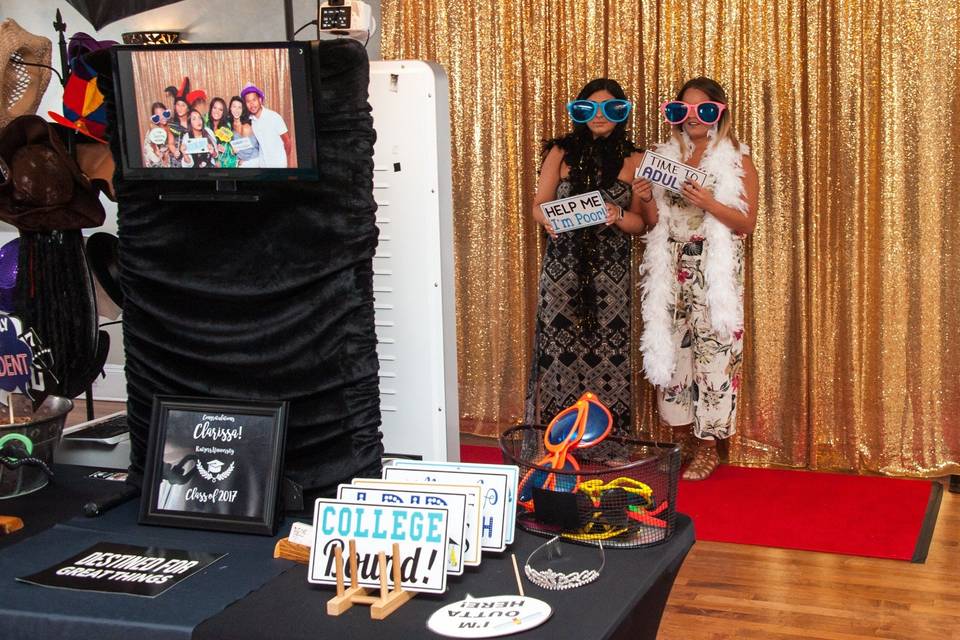 Guests at the photo booth