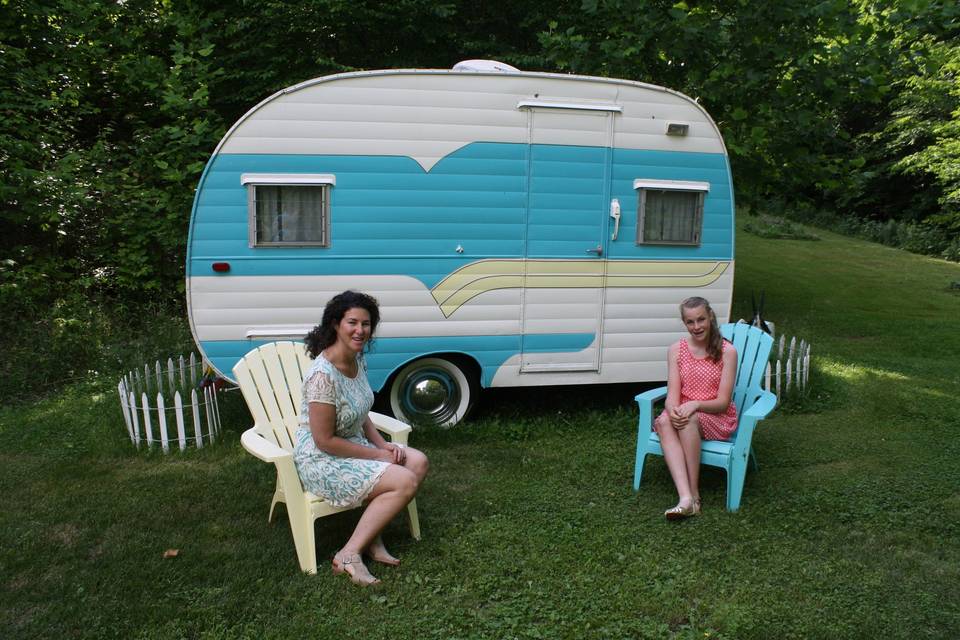 Vintage camper onsite.