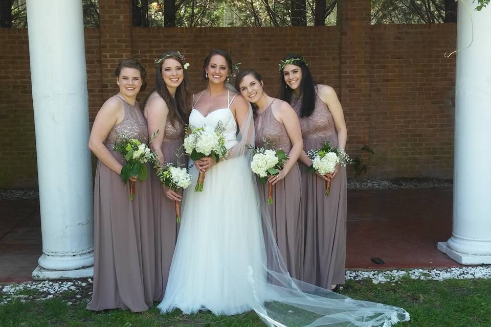 Bride and bridesmaids