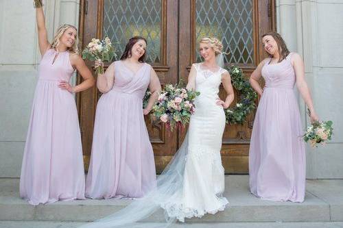 Bride and bridesmaids