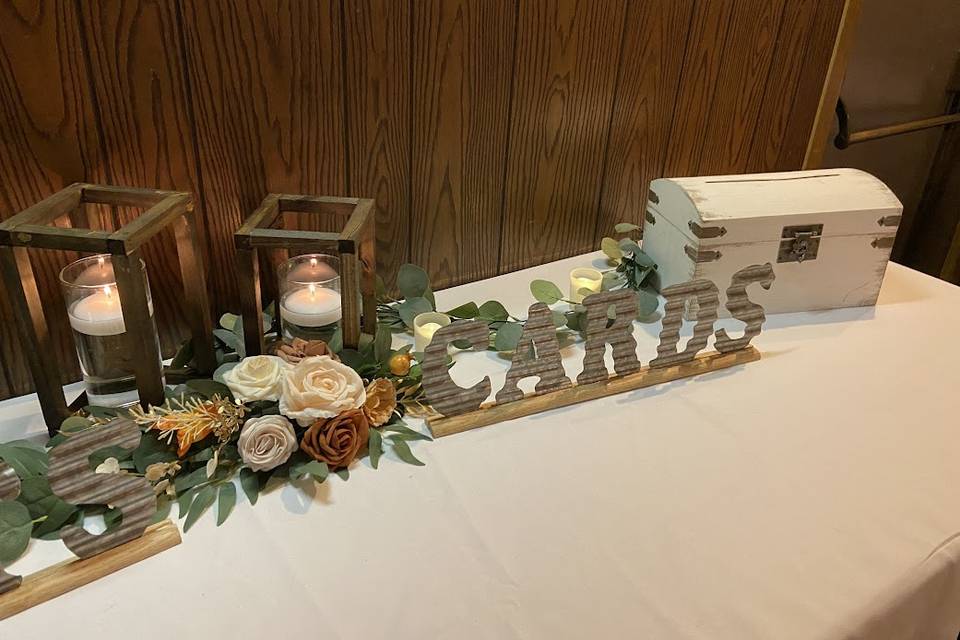 Rustic gift table
