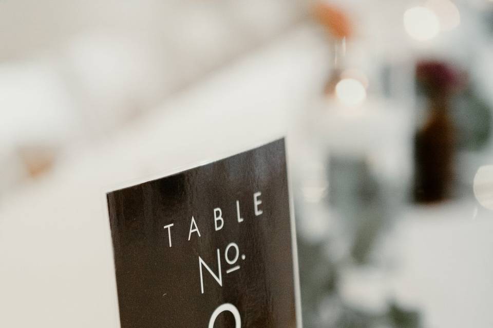 Black table number