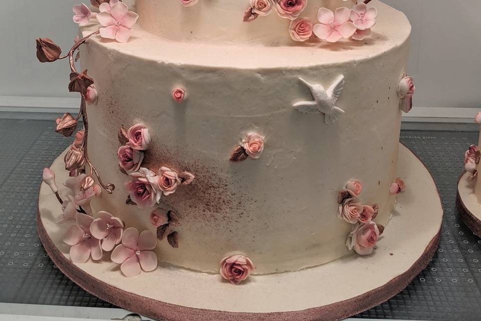 Mini rose double barrel cake