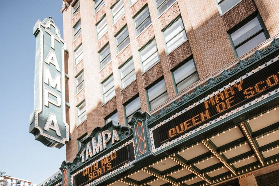 Outside the theater