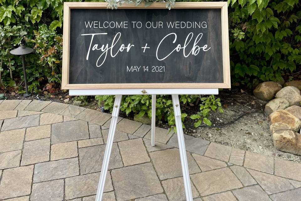 12 x 24 framed wedding signage