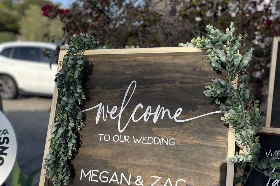 24 x 24 framed wedding sign
