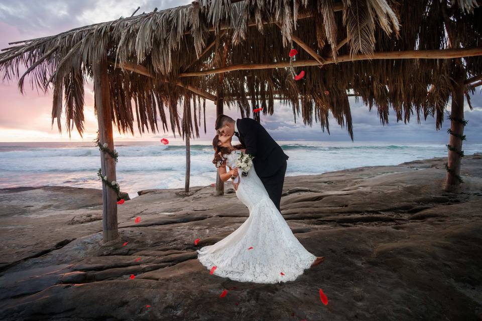 Beach elopement