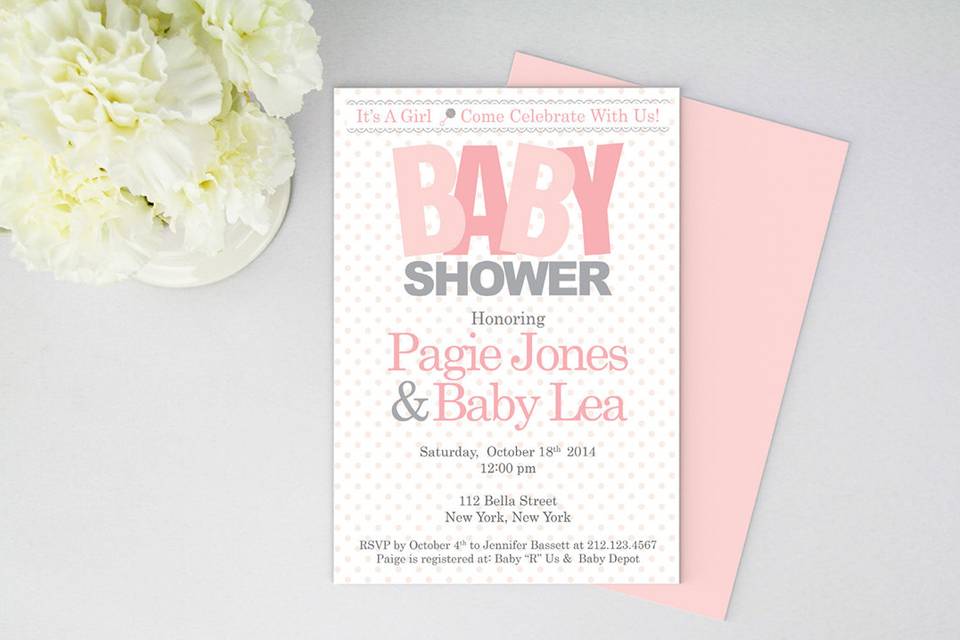 It's A Girl! Baby Girl Shower Invitation| 5