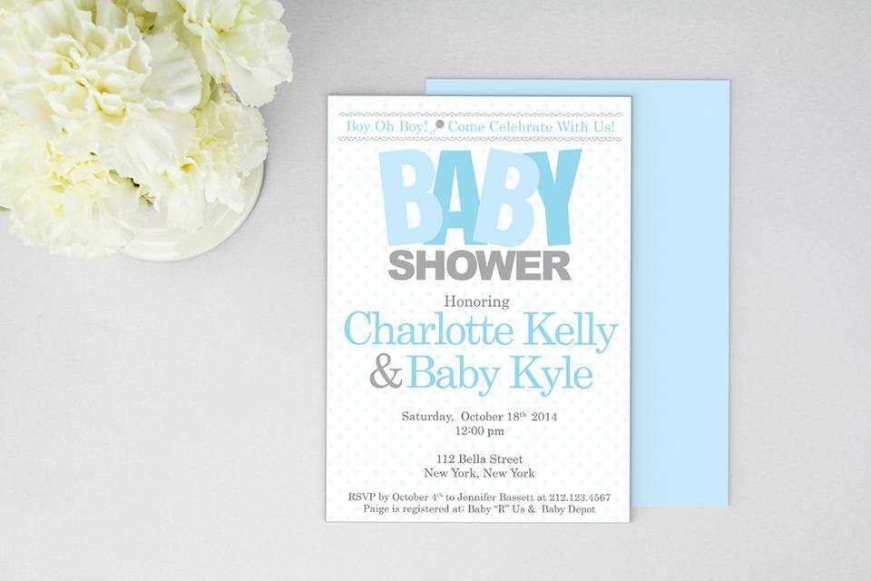 Boy Oh Boy! Baby Boy Shower Invitation| 5