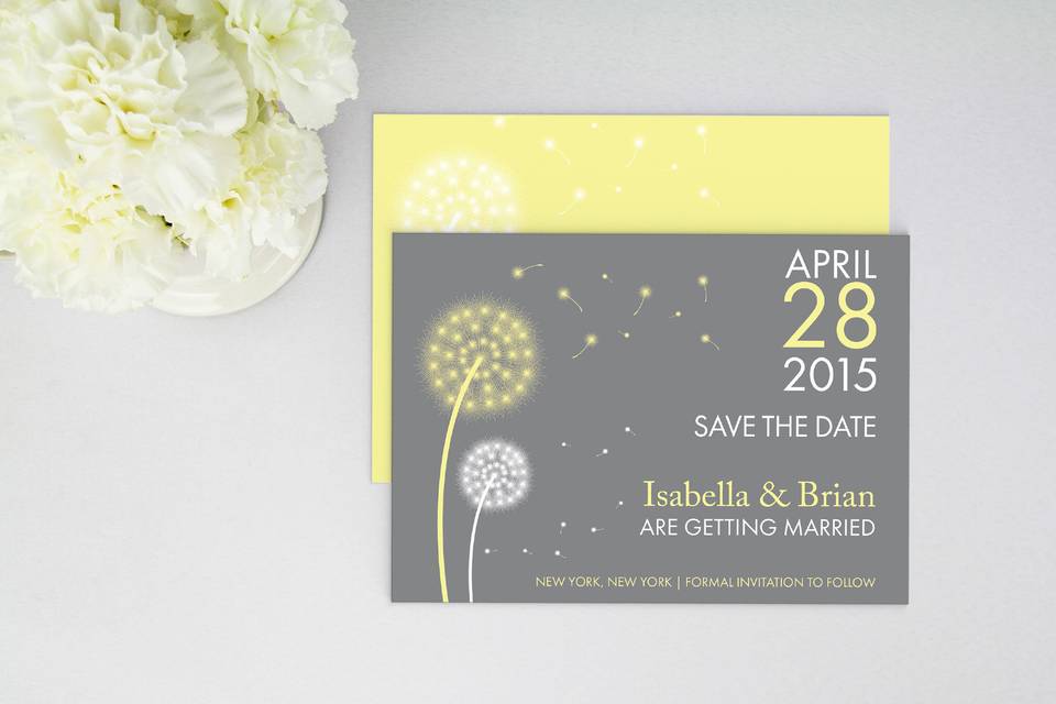 Save the Date, perfect for spring or summer wedding