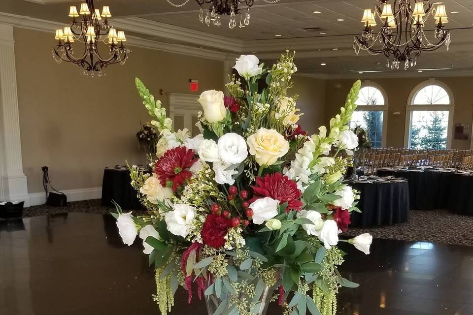 Tall floral centerpiece