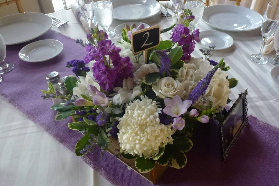 Purple flower arrangement