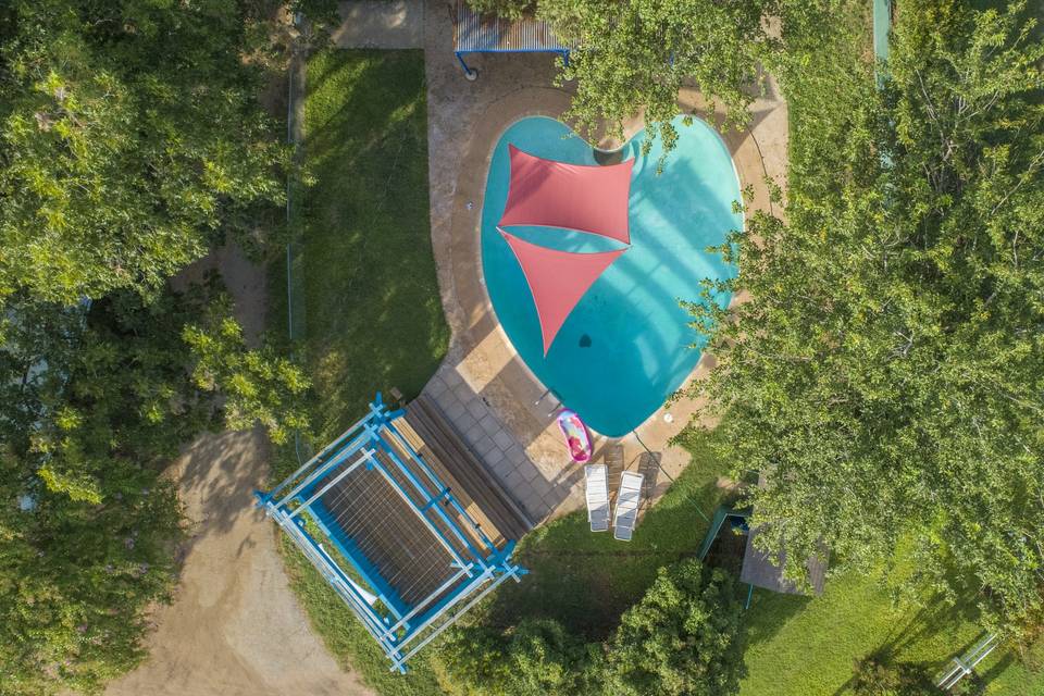 Heart-shaped pool area