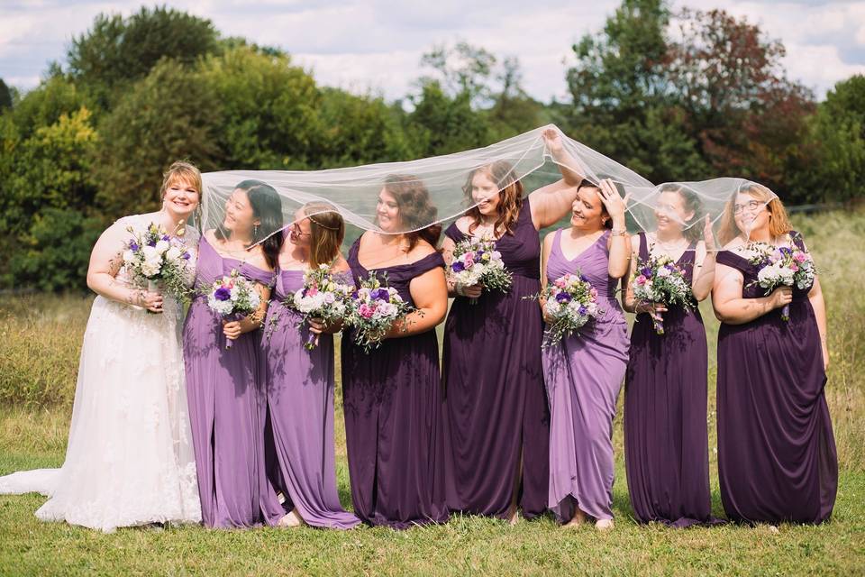 Bridesmaids having fun