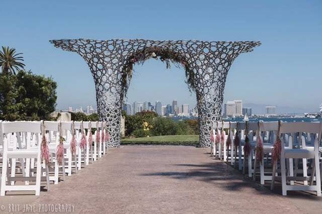 Outdoor wedding setup