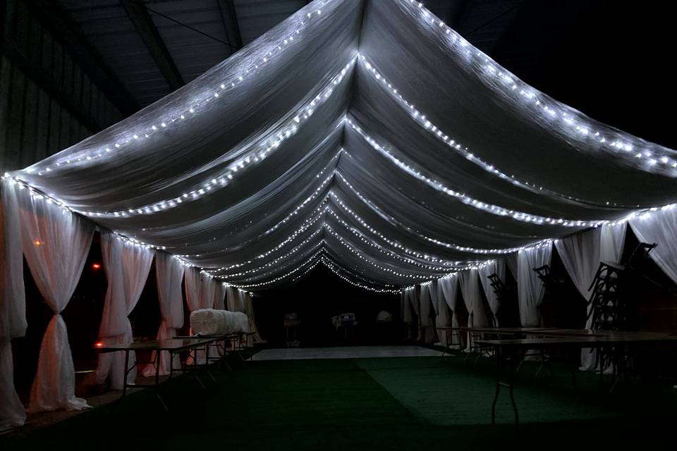 Pole and Drapes with lights