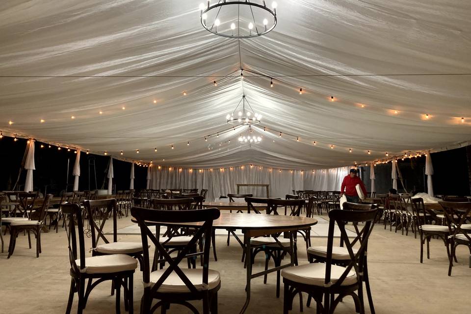 Tent With Crushed satin Drapes