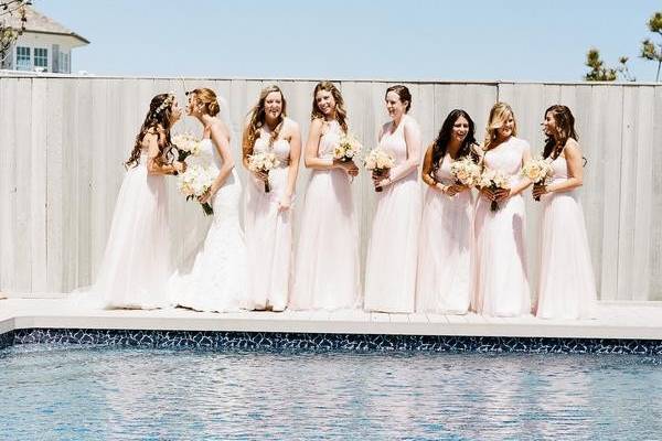 Women by the pool