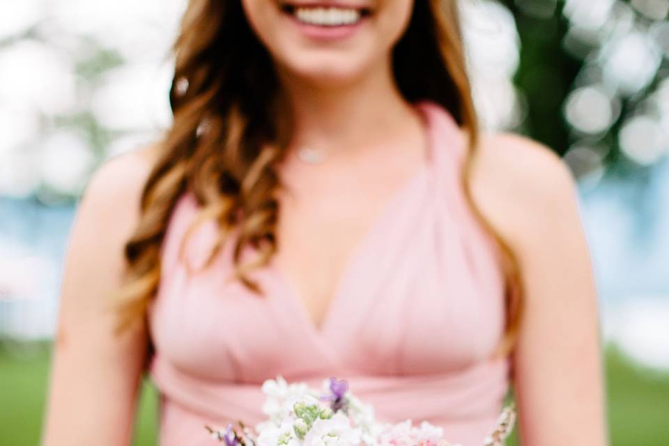 Bridesmaids with flowers