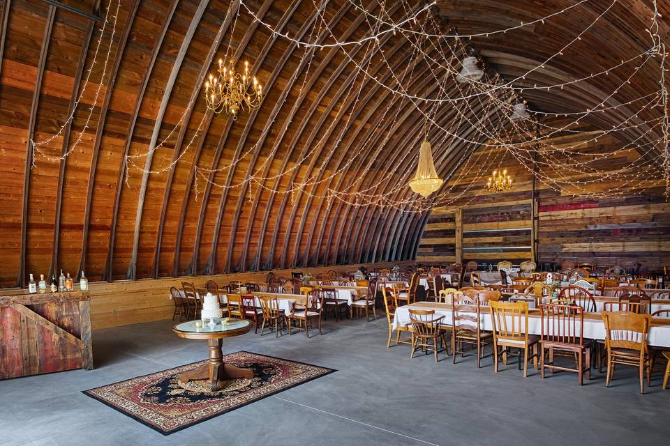 Inside the reception barn