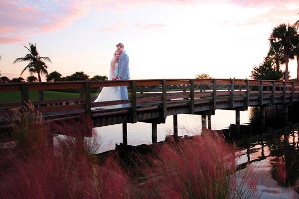 Newlyweds on the bridge