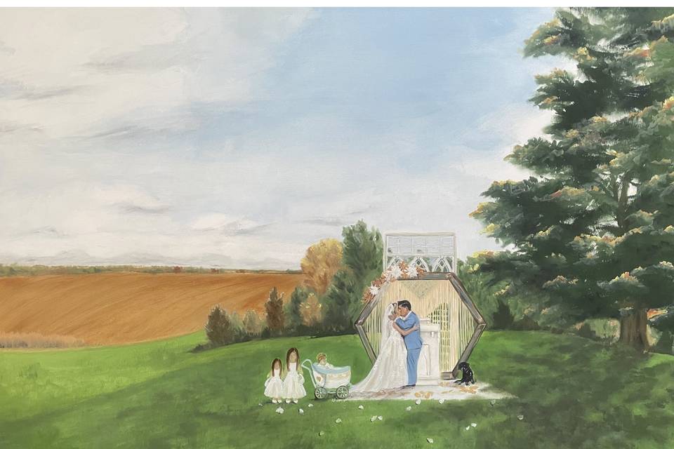 Oil Live wedding painting