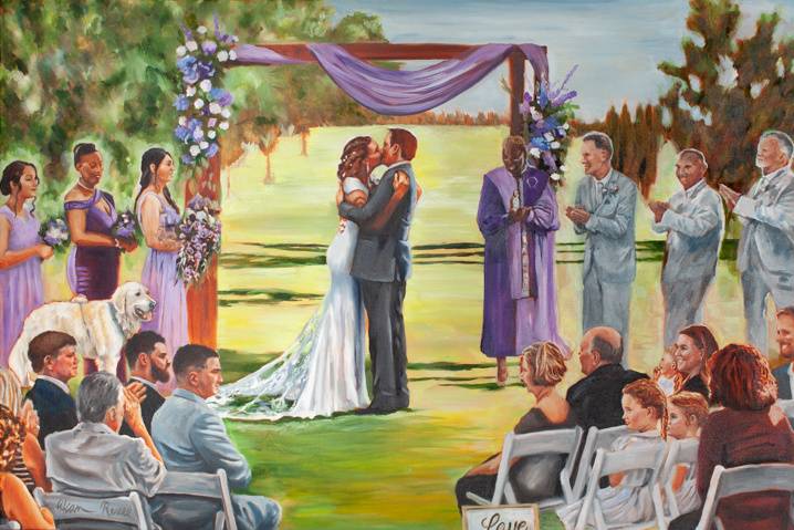 Golf Course wedding painting
