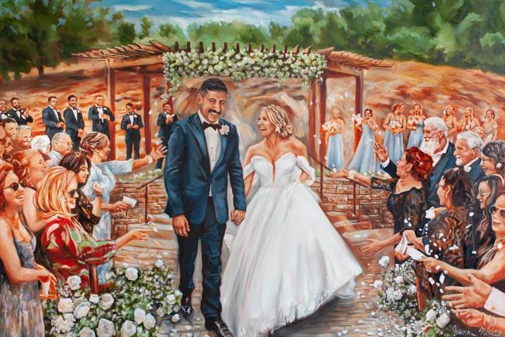 Villa Loriana wedding painting