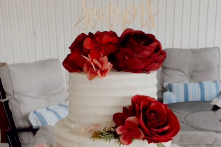 Silk floral cake