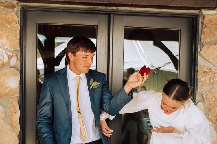 Couple with cake